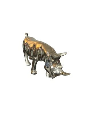 Rhino Collection Aluminium Rhinocero Table Top Statue Sculpture - Thumbnail 2