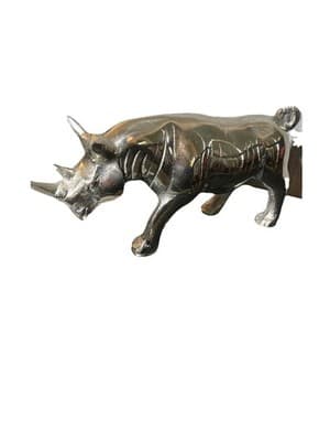 Rhino Collection Aluminium Rhinocero Table Top Statue Sculpture - Thumbnail 4