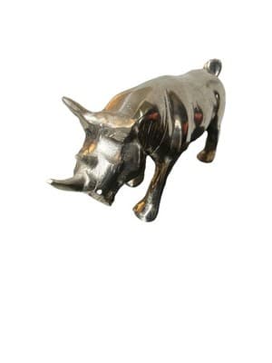 Rhino Collection Aluminium Rhinocero Table Top Statue Sculpture - Thumbnail 3