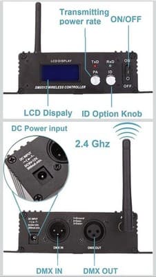DMX512 Controller 2.4G Wireless Transmitter Receiver LCD Display (Stage Lights) - Thumbnail 2