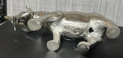 Rhino Collection Aluminium Rhinocero Table Top Statue Sculpture - Thumbnail 7
