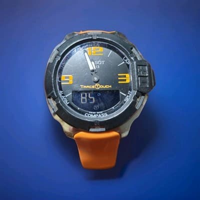 Tissot T-Race Touch Men's Watch Orange Band Silver/Black Face Needs Side Buttons - Thumbnail 3