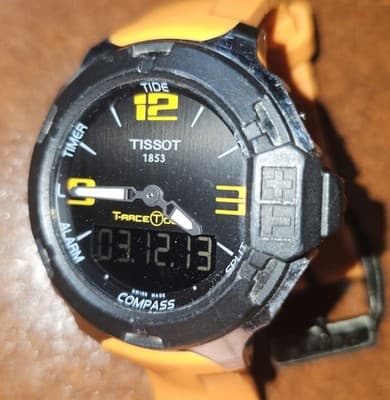 Tissot T-Race Touch Men's Watch Orange Band Silver/Black Face Needs Side Buttons - Thumbnail 5