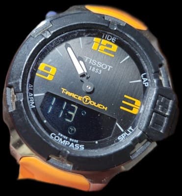 Tissot T-Race Touch Men's Watch Orange Band Silver/Black Face Needs Side Buttons - Thumbnail 4