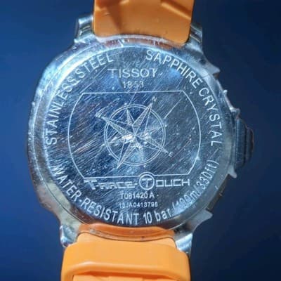 Tissot T-Race Touch Men's Watch Orange Band Silver/Black Face Needs Side Buttons - Thumbnail 6