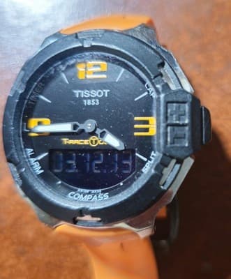 Tissot T-Race Touch Men's Watch Orange Band Silver/Black Face Needs Side Buttons - Thumbnail 12