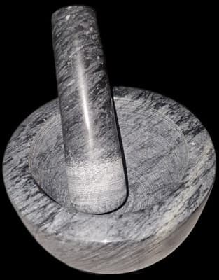 Marble Mortar and Pestle Set (5 Inch Diameter, 3.5 Inch Tall, Pestle 5 Inches) - Image 1