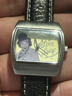 Fossil I Love Lucy Lucille Ball Harpo Marx Costume Watch Leather Band Needs Batt - Thumbnail 4