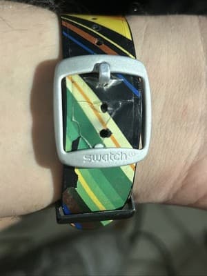 RARE Swatch Vinyl Hour, DJ, SUDB108 Men's Watch, 43 mm Case, Needs Battery - Thumbnail 5