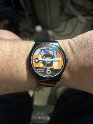 RARE Swatch Vinyl Hour, DJ, SUDB108 Men's Watch, 43 mm Case, Needs Battery - Thumbnail 3