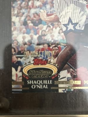 1992-93 Shaq Topps Stadium Club Rookie Card Wood Plaque - Thumbnail 4