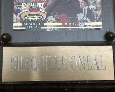 1992-93 Shaq Topps Stadium Club Rookie Card Wood Plaque - Thumbnail 5