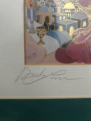 Bracha Lavee Shabbat Queen Signed Art Print Framed Gold Embossed - Thumbnail 3