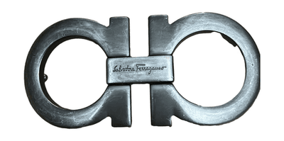 Salvatore Ferragamo Grey Gancini Buckle 35mm Belts (Missing post on back) - Image 1