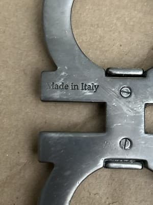 Salvatore Ferragamo Grey Gancini Buckle 35mm Belts (Missing post on back) - Thumbnail 5