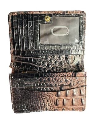 Brahmin Pecan Melbourne Embossed Leather Bifold Wallet, 13 Pockets (Seriously) - Thumbnail 2