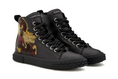Giuseppe Zanotti Sneakers High Top BLABBER Shoes 44 EU Size Dragon Embroidered - Thumbnail 2