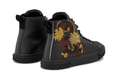 Giuseppe Zanotti Sneakers High Top BLABBER Shoes 44 EU Size Dragon Embroidered - Thumbnail 3