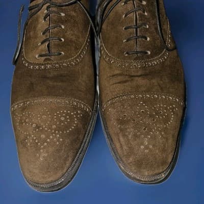 Gabriele Peluso Napoli Brown Seude Oxford Wingtip Dress Shoes 41.5 EU Men's 8.5 - Thumbnail 2