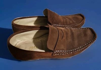 Bespoke Minimalist Turpin Loafer Brown Seude (Vero Cuoio Soles) Men's Size 43 - Thumbnail 2