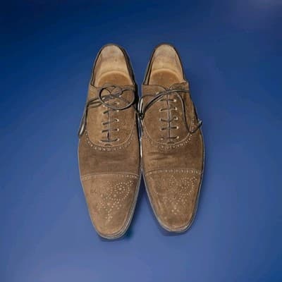 Gabriele Peluso Napoli Brown Seude Oxford Wingtip Dress Shoes 41.5 EU Men's 8.5 - Thumbnail 3