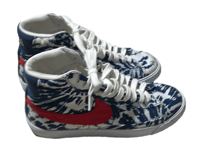 Nike Blazer Mid 77 Blue Red Tie Dye Canvas CZ7874-600 Youth Size 7 - Image 1