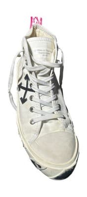 Off-White Vulcanized High Tops Canvas White Black Virgil Abloh (Size 45 Euro) - Thumbnail 2
