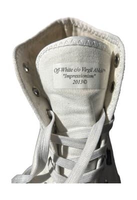 Off-White Vulcanized High Tops Canvas White Black Virgil Abloh (Size 45 Euro) - Thumbnail 6