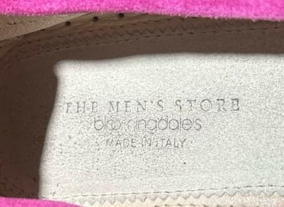 The Men’s Store Bloomingdale’s Italian Pink Fuchsia Suede Men’s Bow Loafers - Thumbnail 6