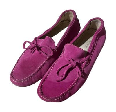 The Men’s Store Bloomingdale’s Italian Pink Fuchsia Suede Men’s Bow Loafers - Thumbnail 4