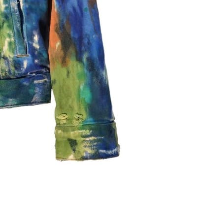 Off-White Brand Painted Distressed Denim Jacket Men's Small - Italian Made - Thumbnail 10