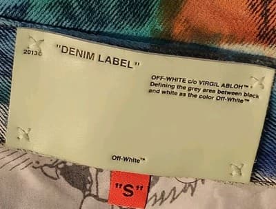 Off-White Brand Painted Distressed Denim Jacket Men's Small - Italian Made - Thumbnail 7