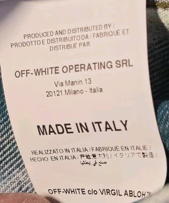 Off-White Brand Painted Distressed Denim Jacket Men's Small - Italian Made - Thumbnail 8