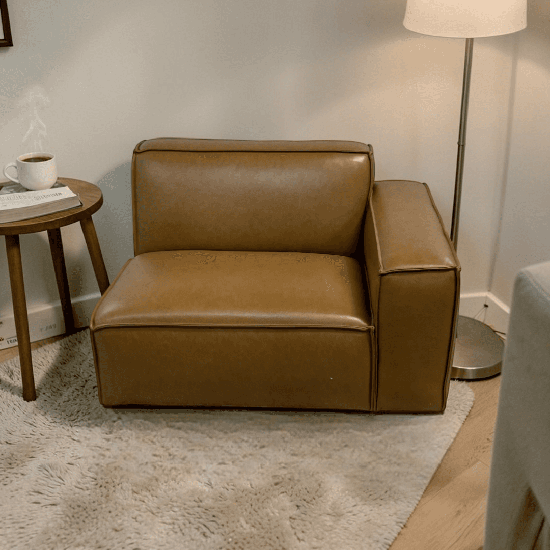 Castlery Jonathan Leather Right Arm Sofa - Image 1