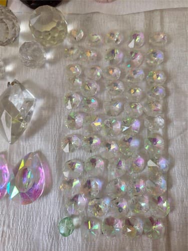 Lot of Assorted Faceted Crystal Gems AB Acrylic Grass Decor Craft Pieces Prism - Thumbnail 10
