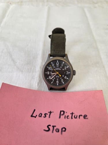 Timex Expedition Indiglo WR 50M Scout Black Dial Green Strap Watch - Thumbnail 6