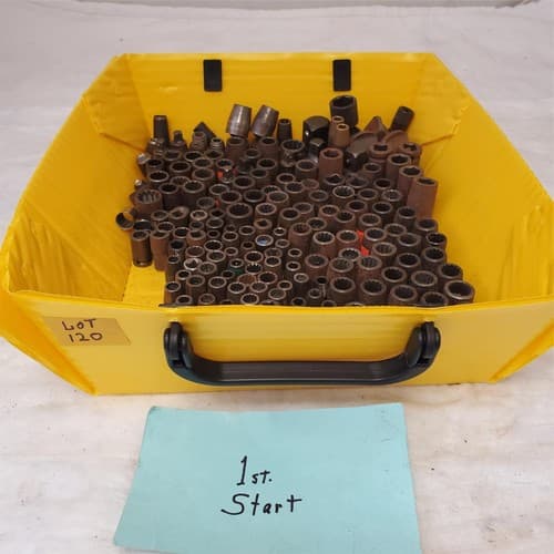 Vintage Lot of Socket 1/2 3/8 1/4 & Deep Socket Lot 120 - Image 1