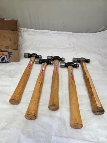 Lot of 5 Blue Point wooden handle Ball Peen Hammers LOT-1430 - Image 1