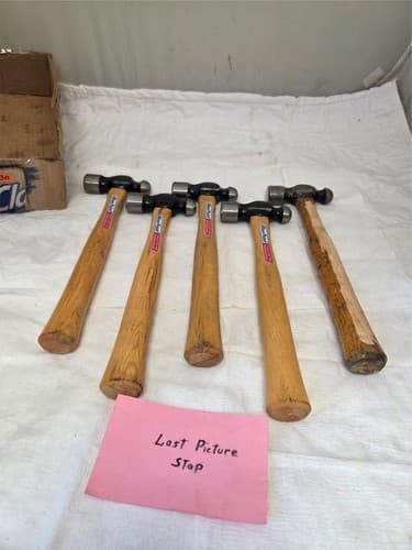 Lot of 5 Blue Point wooden handle Ball Peen Hammers LOT-1430 - Thumbnail 7