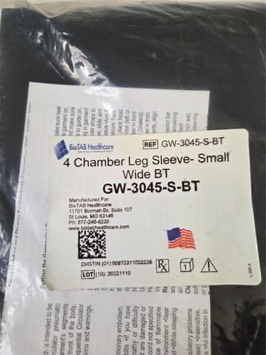 Biotab Healthcare GW-3045-S-BT 4 Chamber Leg Sleeve- Small Wide 27" BT - Thumbnail 2