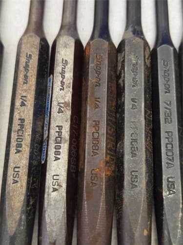 Lot of 43 Snap On assorted Punches & Chisels LOT-25 - Thumbnail 8