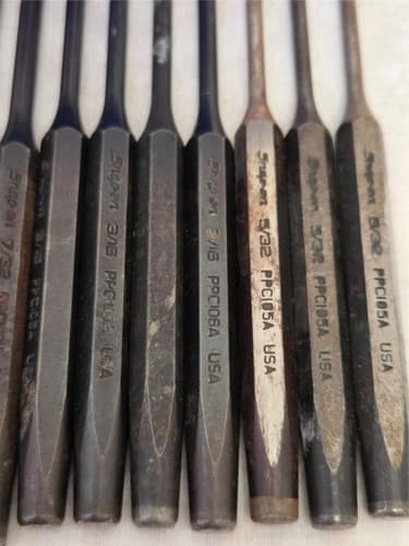 Lot of 43 Snap On assorted Punches & Chisels LOT-25 - Thumbnail 9