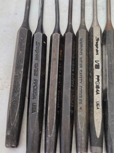 Lot of 43 Snap On assorted Punches & Chisels LOT-25 - Thumbnail 10