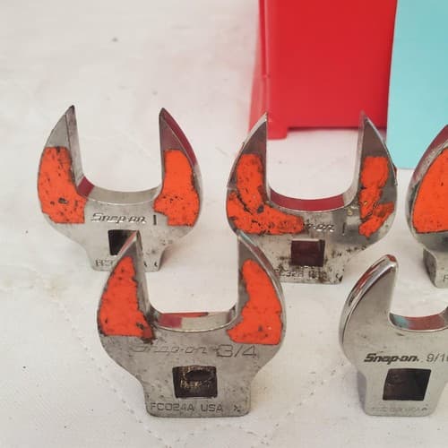 Lot of 7 Assorted Snap-On Drive SAE Open-End Crowfoot Wrench LOT 535 - Thumbnail 3