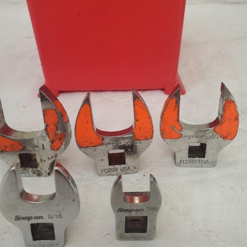 Lot of 7 Assorted Snap-On Drive SAE Open-End Crowfoot Wrench LOT 535 - Thumbnail 4