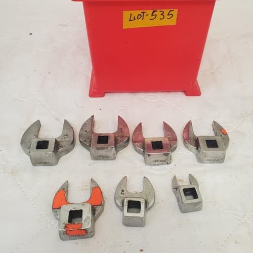 Lot of 7 Assorted Snap-On Drive SAE Open-End Crowfoot Wrench LOT 535 - Thumbnail 2