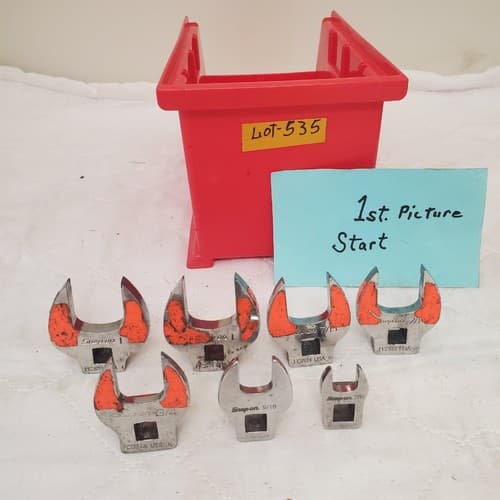 Lot of 7 Assorted Snap-On Drive SAE Open-End Crowfoot Wrench LOT 535 - Image 1