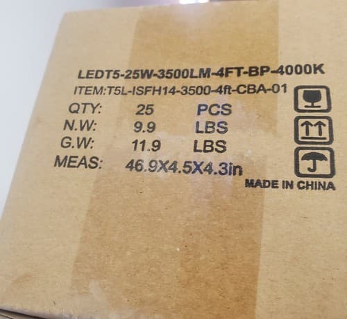 Lot of 25 T5 4FT 3500LM LED Tube Light 25W 4000K - Thumbnail 4