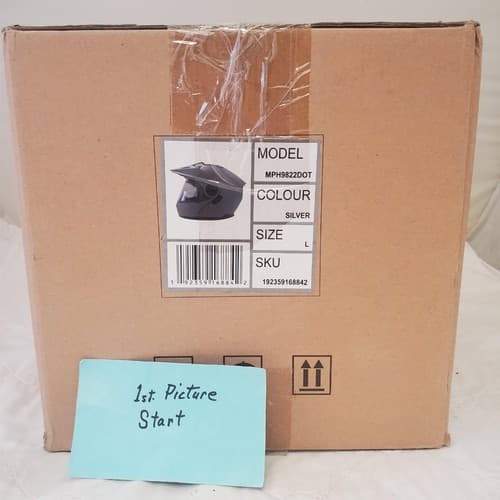 Milwaukee Helmets Silver MPH9822DOT Dual Sport Motorcycle Helmet Size L - Image 1