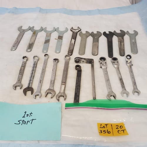 Lot of 20 Assorted Various Size Wrenches Tools LOT 356 - Image 1